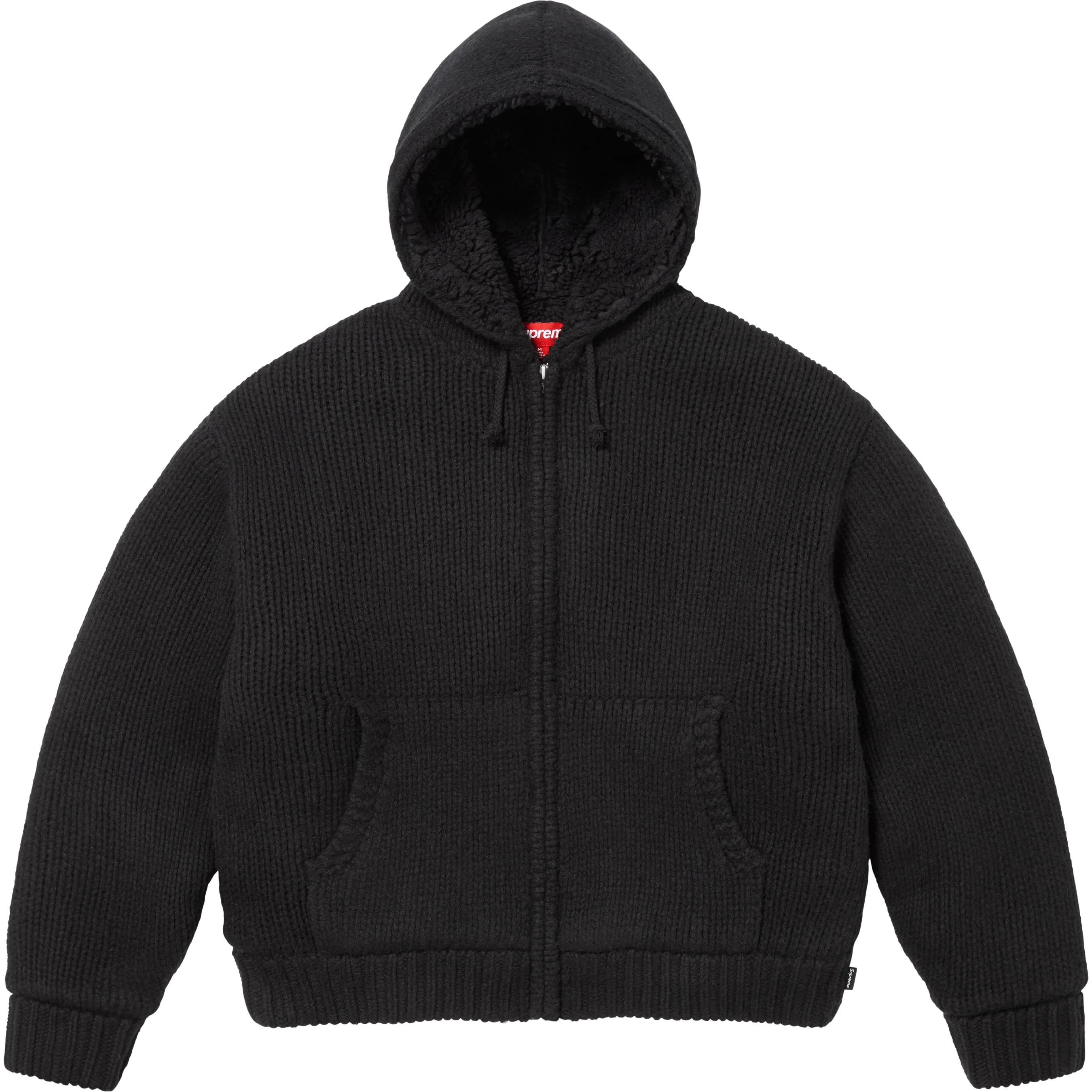 Faux Shearling Lined Zip Up Hooded Sweater view 8